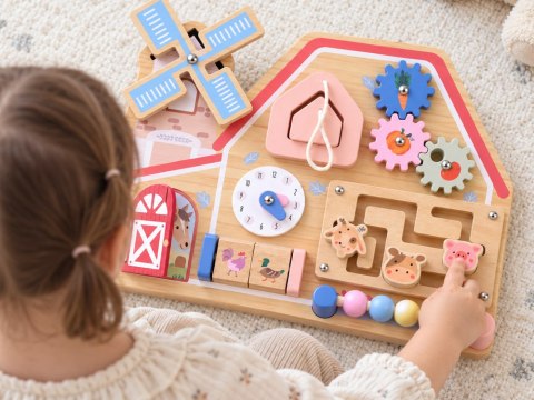 JOKOMISIADA Drewniana Tablica Manipulacyjna Farma Domek sensoryczny labirynt ZA6485