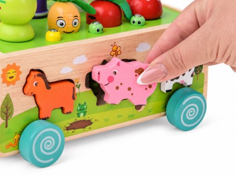 JOKOMISIADA Drewniany SORTER 3w1 wózek, łowienie robaczków, wsadzanie zwierząt ZA6291