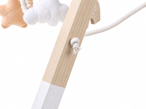 JOKOMISIADA Drewniany Stojak Edukacyjny Baby Gym z 5 zawieszkami dla niemowląt ZA6490