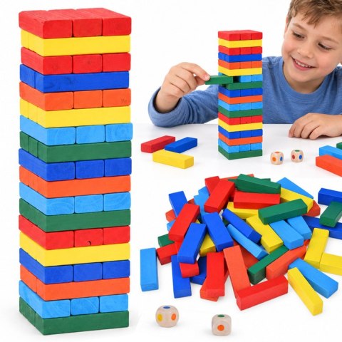 JOKOMISIADA Gra zręcznościowa JENGA chwiejąca się wieża - klocki z drewna ZA6636