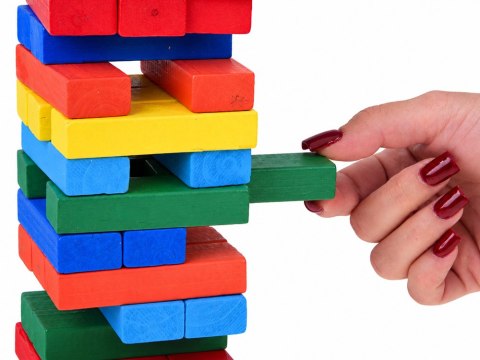 JOKOMISIADA Gra zręcznościowa JENGA chwiejąca się wieża - klocki z drewna ZA6636