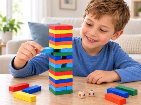 JOKOMISIADA Gra zręcznościowa JENGA chwiejąca się wieża - klocki z drewna ZA6636