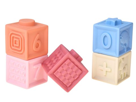 JOKOMISIADA Gumowe klocki - miękkie, sensoryczne, pastelowe 12szt. ZA6635