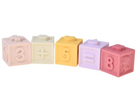 JOKOMISIADA Gumowe klocki - miękkie, sensoryczne, pastelowe 12szt. ZA6635