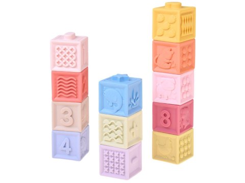 JOKOMISIADA Gumowe klocki - miękkie, sensoryczne, pastelowe 12szt. ZA6635