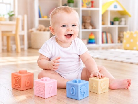 JOKOMISIADA Gumowe klocki - miękkie, sensoryczne, pastelowe 12szt. ZA6635