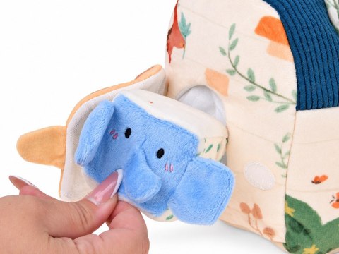 JOKOMISIADA Sensoryczny pluszowy domek dla niemowlaka +5 zwierzątek LEŚNA CHATKA ZA6621
