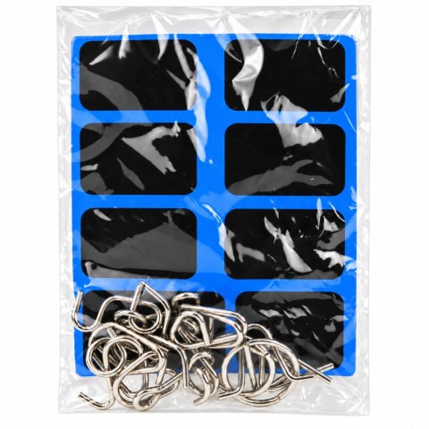 LEAN TOYS Metalowe Puzzle Łamigłówki Logiczne Z Drutu Zestaw Niebieska Plansza 8szt.