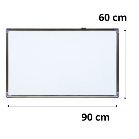 LEAN Tablica Magnetyczna Suchościeralna Markery Gąbki Akcesoria Biała 90x60 cm