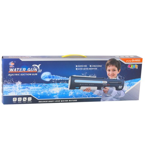 LEAN Toys Elektryczny Automatyczny Karabin Pistolet Na Wodę Biało Szary 1000ml 61cm