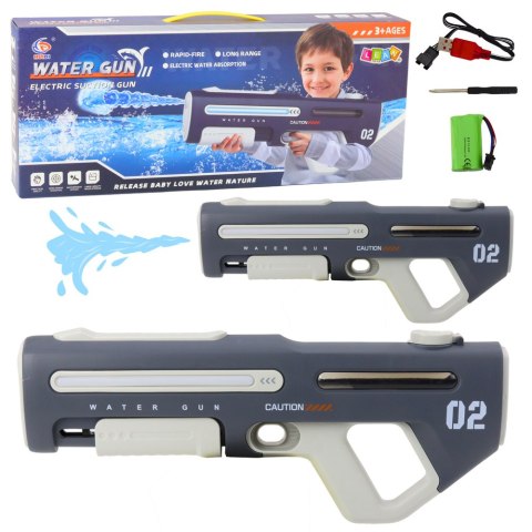 LEAN Toys Elektryczny Automatyczny Pistolet Karabin Na Wodę Szary 42cm