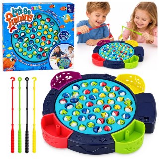 LEAN Toys Gra Interaktywna Zręcznościowa Na Baterie Łowienie Rybek Niebieska
