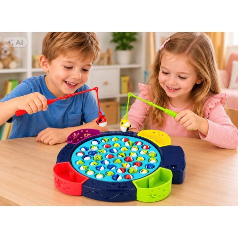 LEAN Toys Gra Interaktywna Zręcznościowa Na Baterie Łowienie Rybek Niebieska