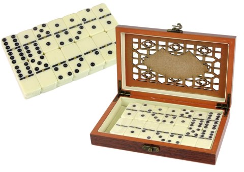LEAN Toys Gra Logiczna Domino Drewniane Opakowanie 28 Elementów