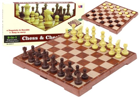 LEAN Toys Gra Strategiczna Szachy Warcaby 2w1 Plansza