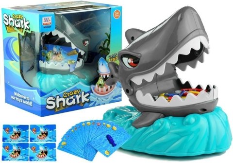 LEAN Toys Gra Zręcznościowa Łowienie Rybek z Paszczy Rekina Szalony Rekin Karty