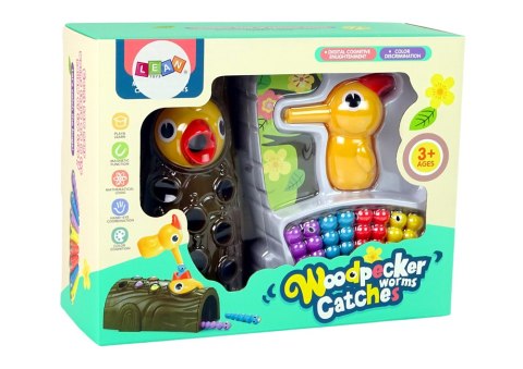 LEAN Toys Gra Zręcznościowa Magnetyczna Złap Robaczka Nakarm Ptaszka Dzięcioł
