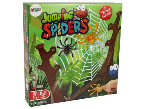 LEAN Toys Gra Zręcznościowa Skaczące Pająki Pajęczyna Klepsydra 18 El.