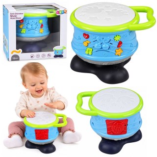 LEAN Toys Interaktywny Bębenek Muzyczny Edukacyjny Światła Dźwięki Niebieski