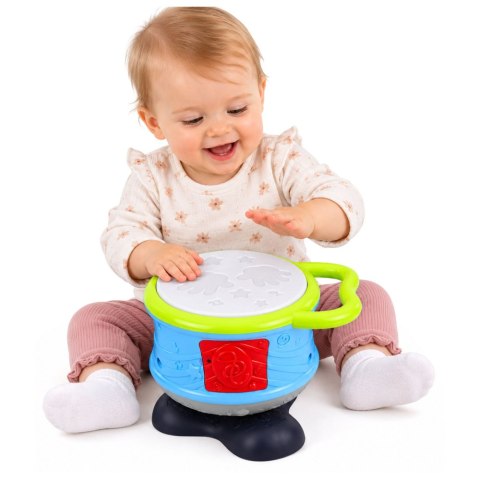 LEAN Toys Interaktywny Bębenek Muzyczny Edukacyjny Światła Dźwięki Niebieski