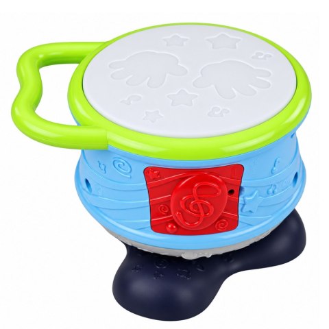 LEAN Toys Interaktywny Bębenek Muzyczny Edukacyjny Światła Dźwięki Niebieski