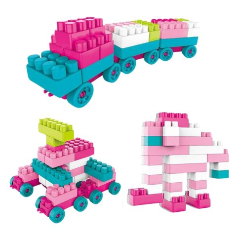 LEAN Toys Klocki Konstrukcyjne Przestrzenne Pastelowe Różowe 230 el.