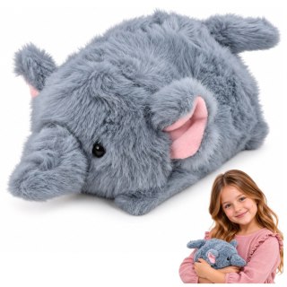 LEAN Toys Mały Pluszowy Słonik Czerwona Przytulanka Maskotka Zwierzątko Szary 16 cm