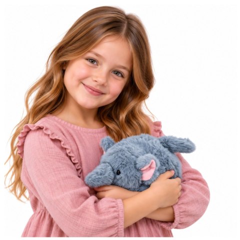 LEAN Toys Mały Pluszowy Słonik Czerwona Przytulanka Maskotka Zwierzątko Szary 16 cm