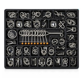 LEAN Toys Metalowe Puzzle Łamigłówki Logiczne Z Drutu Układanka Zestaw 40 szt.
