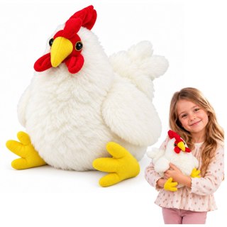 LEAN Toys Pluszowa Kura Maskotka Przytulanka Miękka Puszysta Biała 30 cm