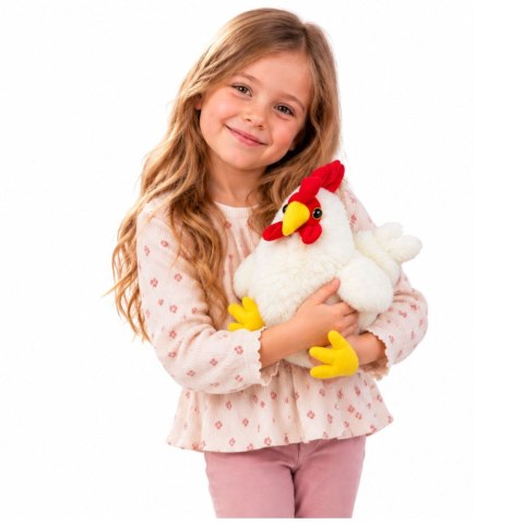 LEAN Toys Pluszowa Kura Maskotka Przytulanka Miękka Puszysta Biała 30 cm