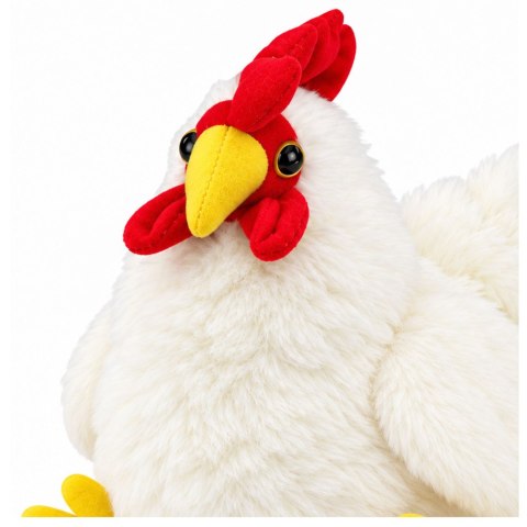 LEAN Toys Pluszowa Kura Maskotka Przytulanka Miękka Puszysta Biała 30 cm