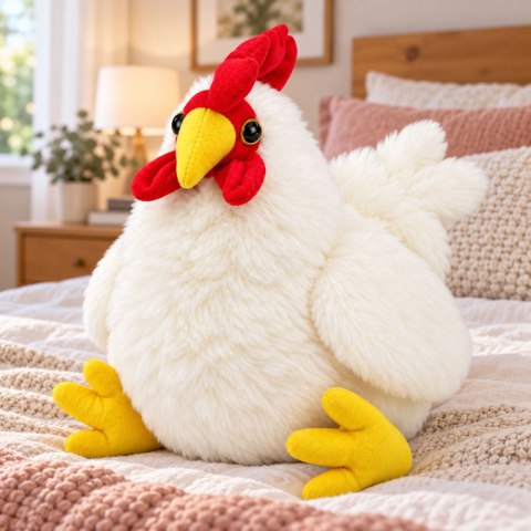LEAN Toys Pluszowa Kura Maskotka Przytulanka Miękka Puszysta Biała 30 cm
