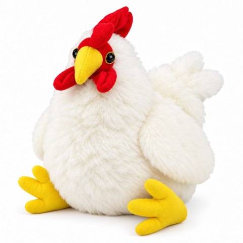 LEAN Toys Pluszowa Kura Maskotka Przytulanka Miękka Puszysta Biała 30 cm