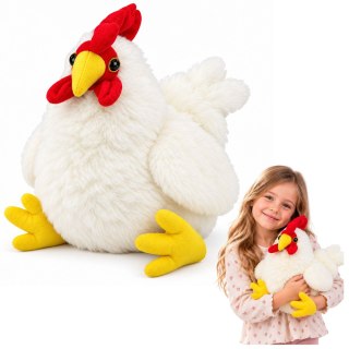 LEAN Toys Pluszowa Kura Maskotka Przytulanka Miękka Puszysta Biała 40 cm