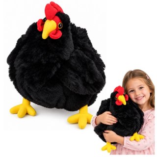 LEAN Toys Pluszowa Kura Maskotka Przytulanka Miękka Puszysta Czarna 40 cm