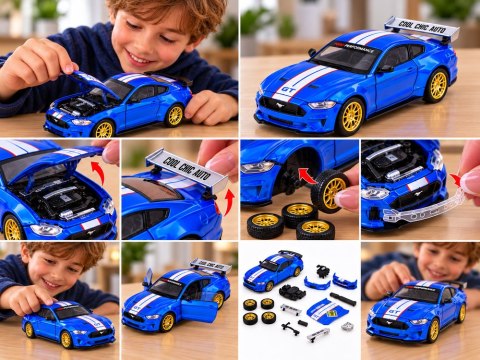 JOKOMISIADA Samochód metalowy licencjonowany Ford Mustang GT 2018 s. 1:42 TUNING ZA6457