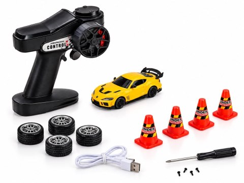 JOKOMISIADA Samochód zdalnie sterowany Toyota Supra Drift 1:43 4x4, LED, szybki RC0803