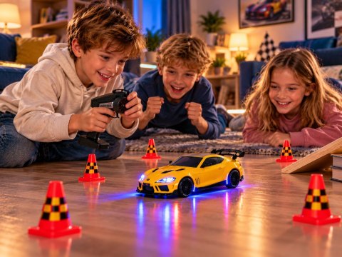 JOKOMISIADA Samochód zdalnie sterowany Toyota Supra Drift 1:43 4x4, LED, szybki RC0803