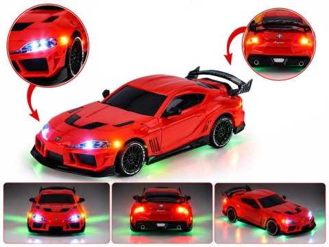 JOKOMISIADA Samochód zdalnie sterowany Toyota Supra Drift 1:43 4x4, LED, szybki RC0803