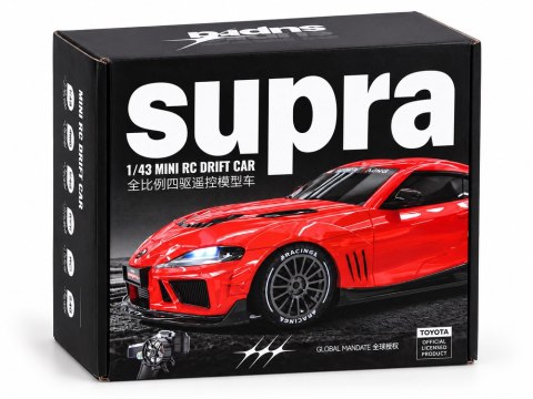 JOKOMISIADA Samochód zdalnie sterowany Toyota Supra Drift 1:43 4x4, LED, szybki RC0803