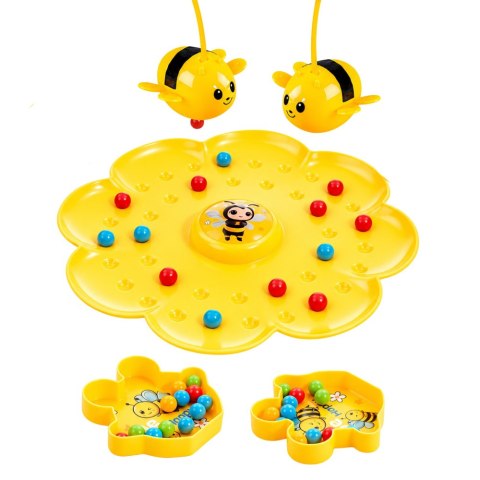 LEAN TOYS Gra Zręcznościowa Towarzyska Łowienie Kulek Pszczółki Magnetyczne Zestaw