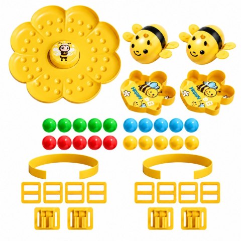 LEAN TOYS Gra Zręcznościowa Towarzyska Łowienie Kulek Pszczółki Magnetyczne Zestaw