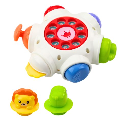 LEAN TOYS Interaktywna Zabawka Dla Malucha UFO Z Lwem i Krokodylem