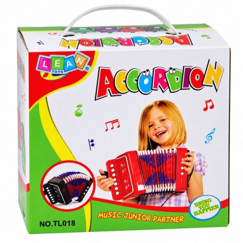 LEAN Toys Akordeon Dla Dzieci Instrument Muzyczny Harmonia Melodie Czarny