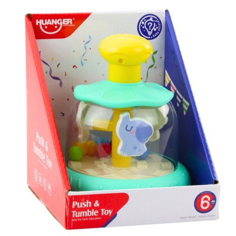 LEAN Toys Bączek Karuzela Z Kuleczkami I Zwierzętami Hipopotam Lew Małpka Zielona