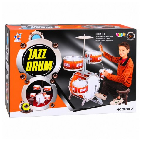 LEAN Toys Duża Perkusja 5 Bębnów Talerz Instrument Dziecięcy