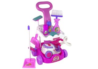 LEAN Toys Duży Zestaw Do Sprzątania Wózek Wiele Akcesoriów