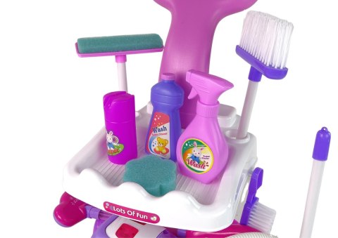LEAN Toys Duży Zestaw Do Sprzątania Wózek Wiele Akcesoriów