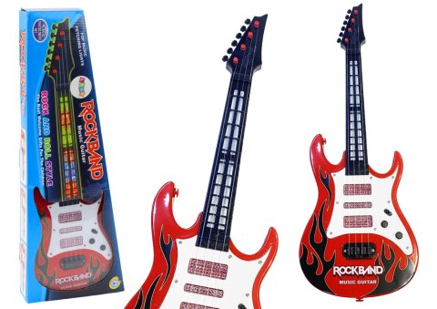 LEAN Toys Gitara Elektryczna Dla Dzieci Światła Melodie Czerwona